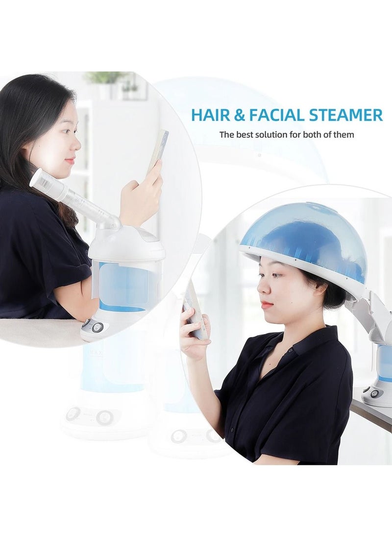 2 in 1 Facial Heating Steamer and Hair Spa Nebulizer Nano Mist Skin Moisturizing Hair Nourishing Home Use Skin Care Machine