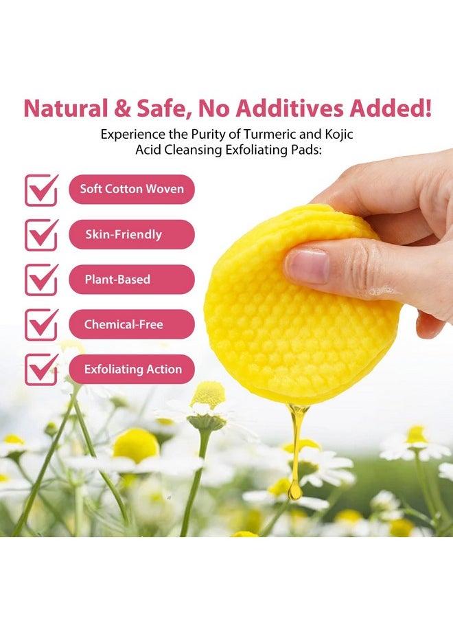 Turmeric Cleansing Pads, Kojic Acid & Turmeric Cleansing Pads,Turmeric Pads For Face Dark Spots, Curcumin Turmeric Cleansing Cotton Pads, Turmeric Kojic Pads, Turmeric Cleansing Pads For Face (40 Pcs)