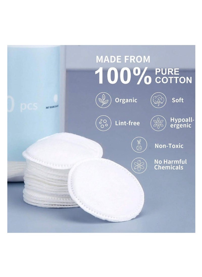 500 Round Cleansing Pads, Natural Makeup Remover And Cleansing Round Cleansing Pads, Waffle Textured Hypoallergenic Wipes, 2.36