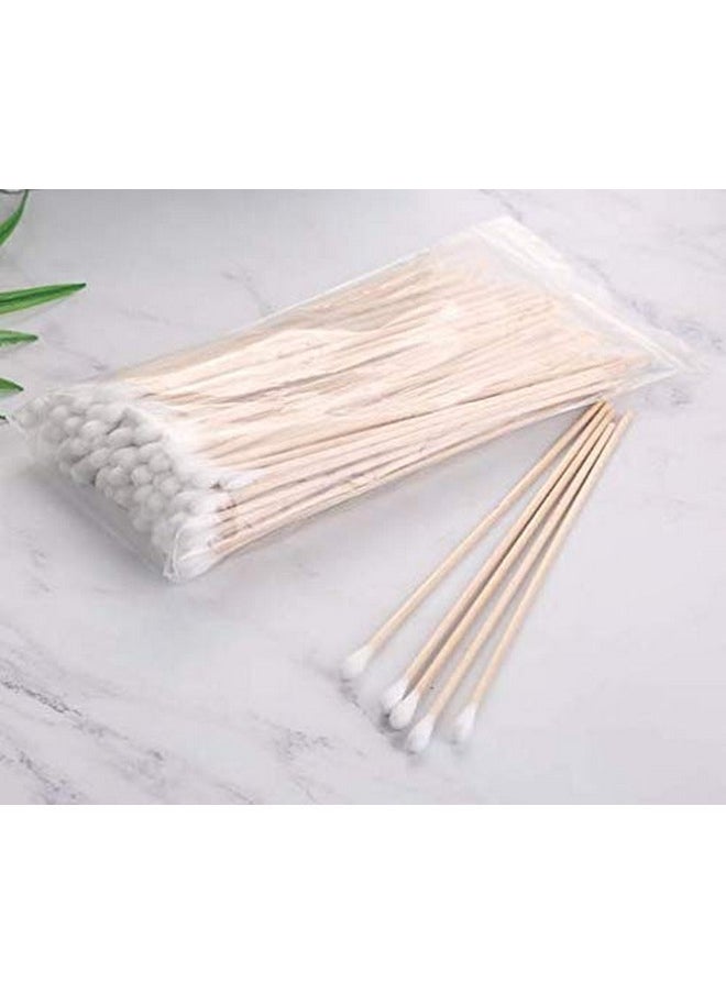 200Pcs 6 Inch Long Cotton Swabs With Wood Handles Single Tip Cotton Tipped Applicator