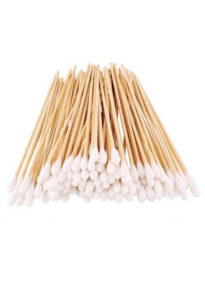 200Pcs 6 Inch Long Cotton Swabs With Wood Handles Single Tip Cotton Tipped Applicator