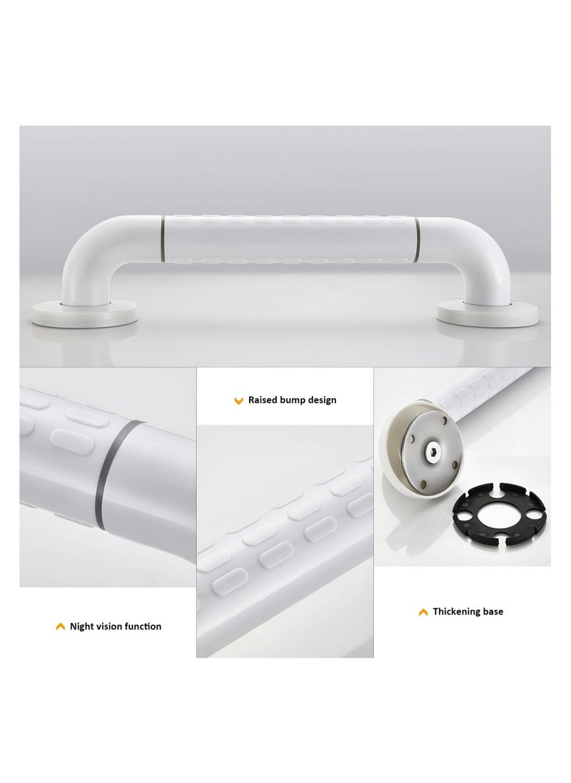 Bathroom and Shower Safety Grab Rail, 35 cm, White Stainless Steel and Nylon