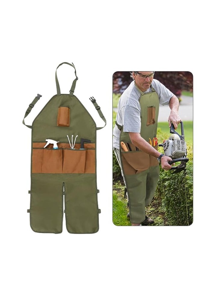 Gardening Apron, Waterproof Oxford Cloth Split Leg Design with Multiple Pockets, Adjustable Wear-Resistant Kitchen and BBQ Apron for Men and Women, Ideal for Gardening, Crafting, and Garage Use.