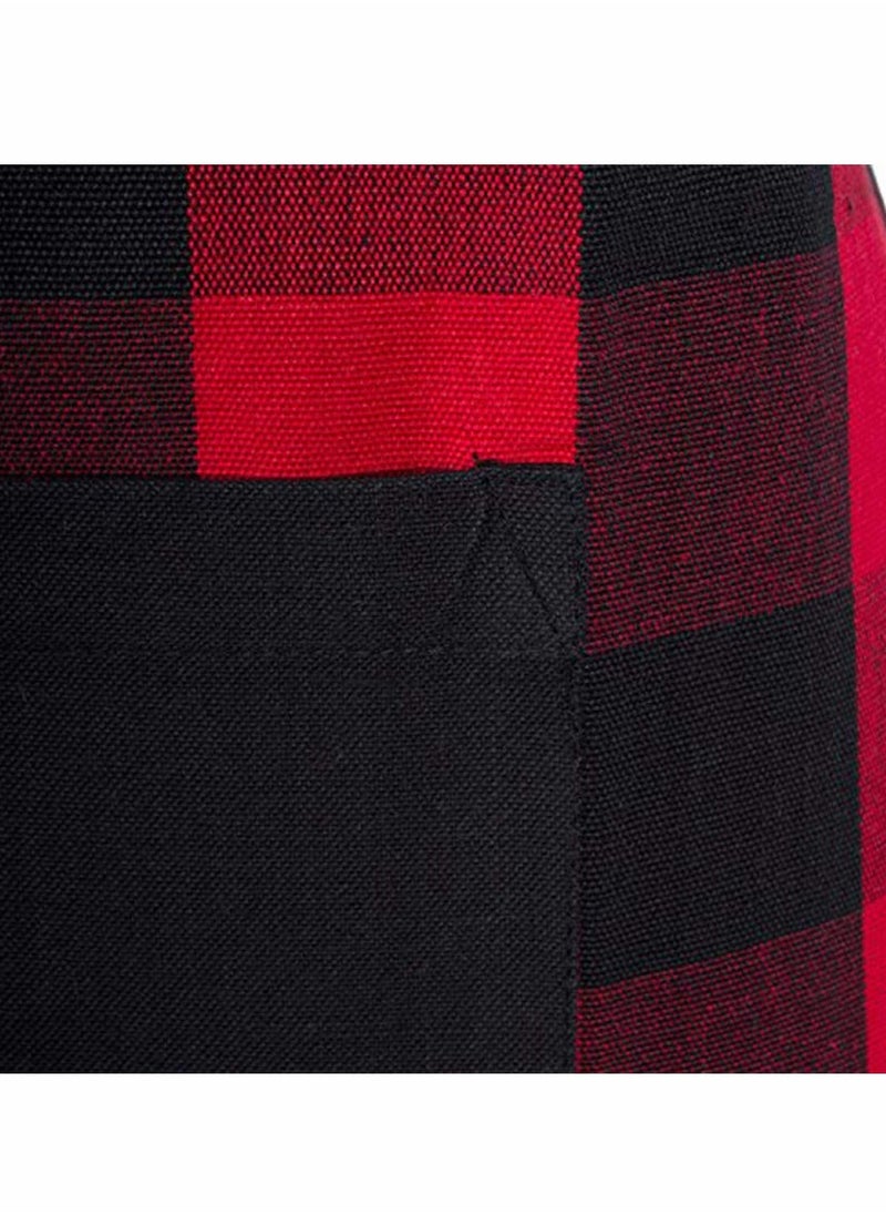 Cotton Adjustable Buffalo Check Plaid Apron with Pocket & Extra-Long Ties, 32 x 28