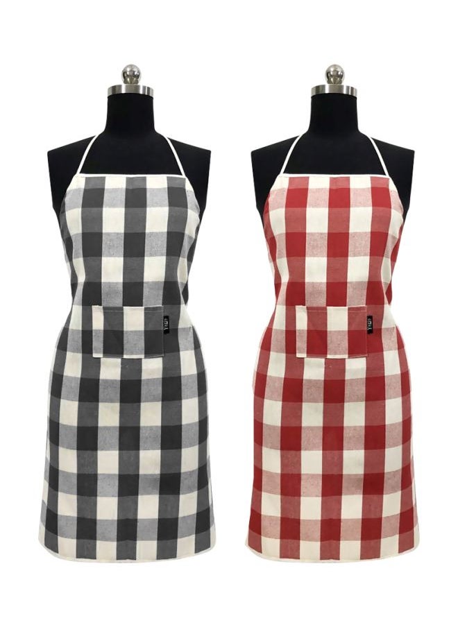 2-Piece Polyester Printed Apron Multicolour 80x59centimeter