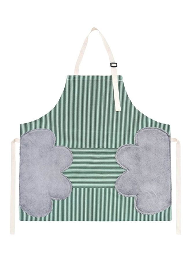 Waterproof And Oil-Proof Apron With Front Pocket Green/Grey 70x72centimeter