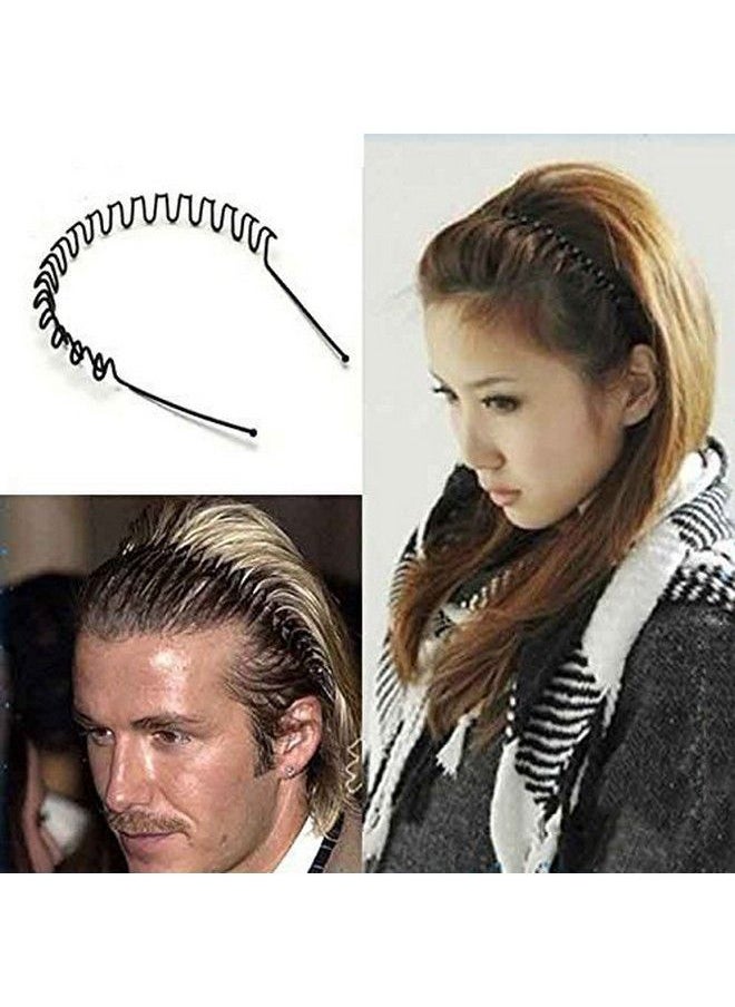 Simple Fashionable Black Metal Wave Hair Hoop Band For Men And Women Hair Clips 10 Grams Pack Of 1