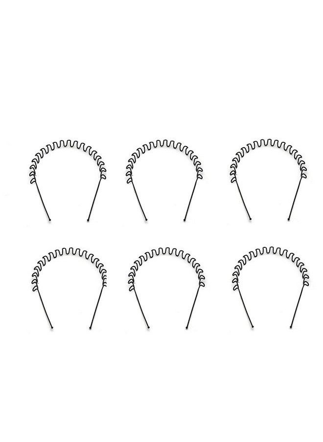 Simple Fashionable Black Metal Wave Hair Hoop Band For Men And Women Hair Clips 10 Grams Pack Of 1