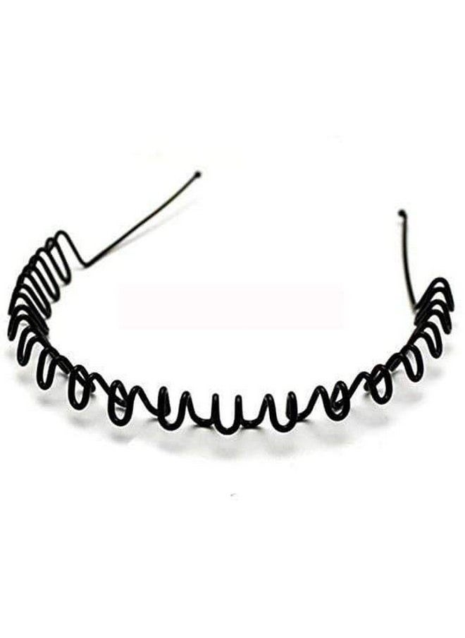 Simple Fashionable Black Metal Wave Hair Hoop Band For Men And Women Hair Clips 10 Grams Pack Of 1