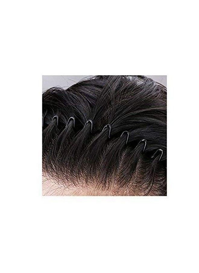 Simple Fashionable Black Metal Wave Hair Hoop Band For Men And Women Hair Clips 10 Grams Pack Of 1