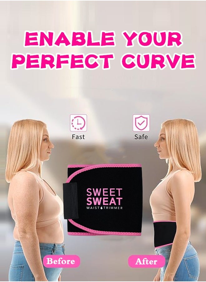 Sweet Sweat Waist Trimmer for Women and Men - Sweat Band Waist Trainer for High-Intensity Training & Workouts