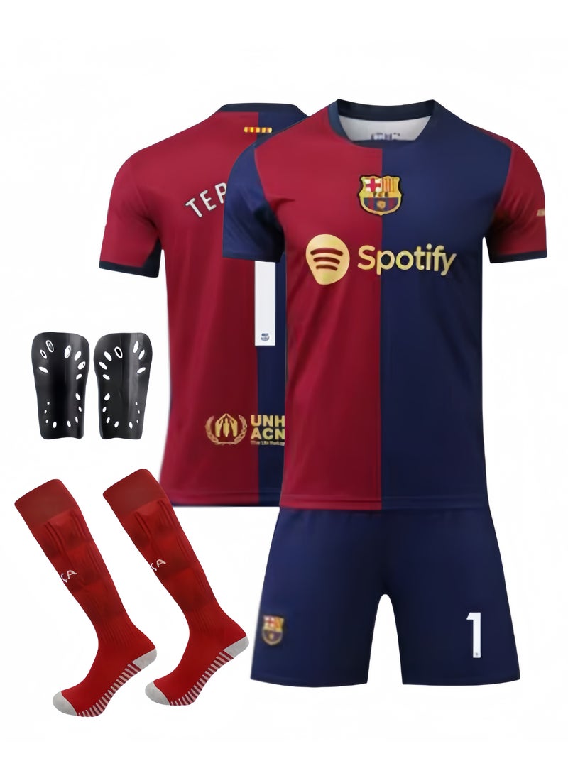 Youth Children's Football Jersey No. 1 Four-piece Set