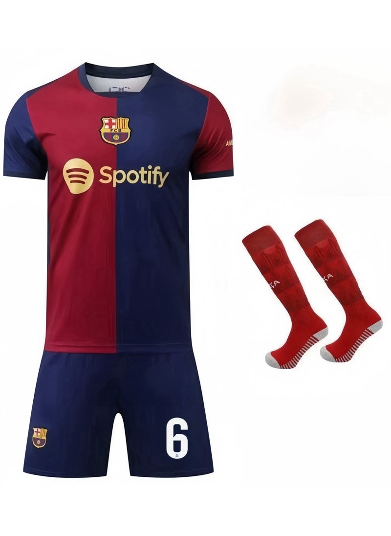 Youth Children's Soccer Jersey No. 6 Three-piece Set