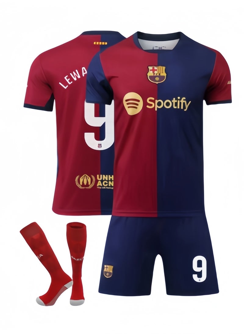 Youth and Kids Soccer Jersey NO. 9 Three-Piece Set