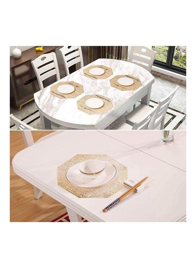 6-Piece Vinyl Dining Table Decorative Placemats Gold