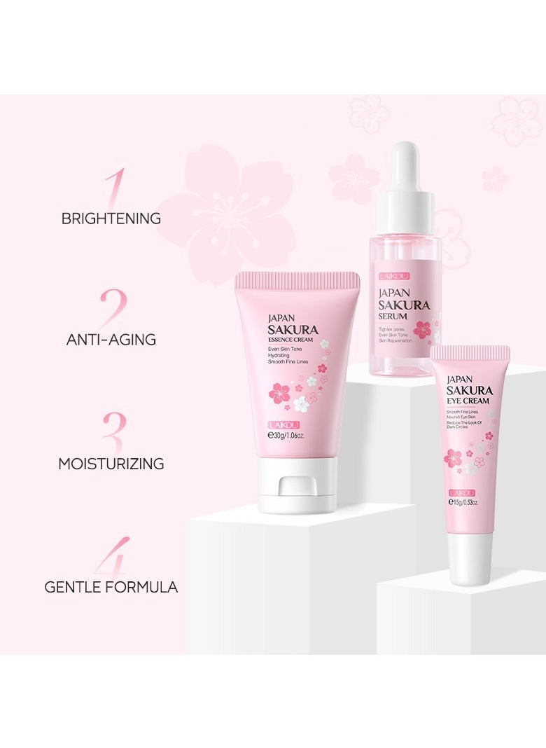 Complete Skin Care Set with Essence Eye Cream and Face Cream for Radiant Skin