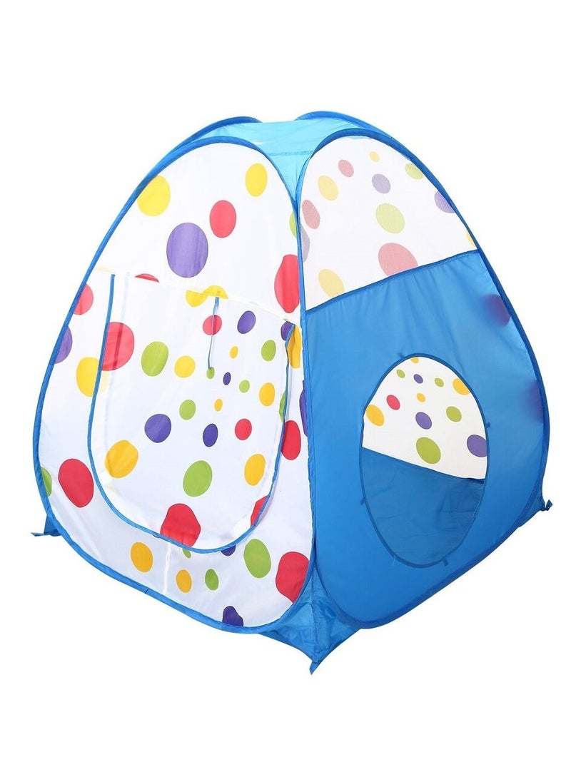 Kids 3 In 1 Play Tent With Tunnel Ball Pit with Basketball HoopTent House for Indoor and Outdoor Blue