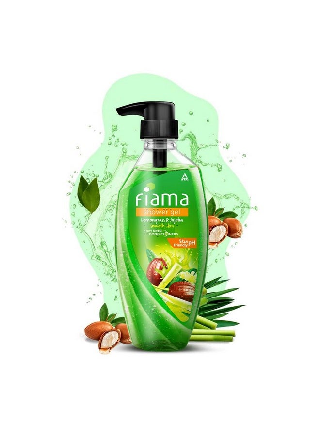 Body Wash Shower Gel Lemongrass & Jojoba, 500Ml, Body Wash For Women And Men With Skin Conditioners For Smooth & Moisurised Skin, Suitable For All Skin Types