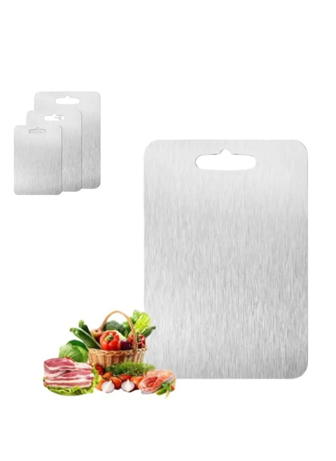 Liying Stainless Steel Cutting Board - Cutting Boards (39 * 28cm) for Kitchen, Dishwasher Safe Double-Sided Stainless Steel Board for Home, Kitchen, Outdoor Camping, Restaurant & Hotel (B)