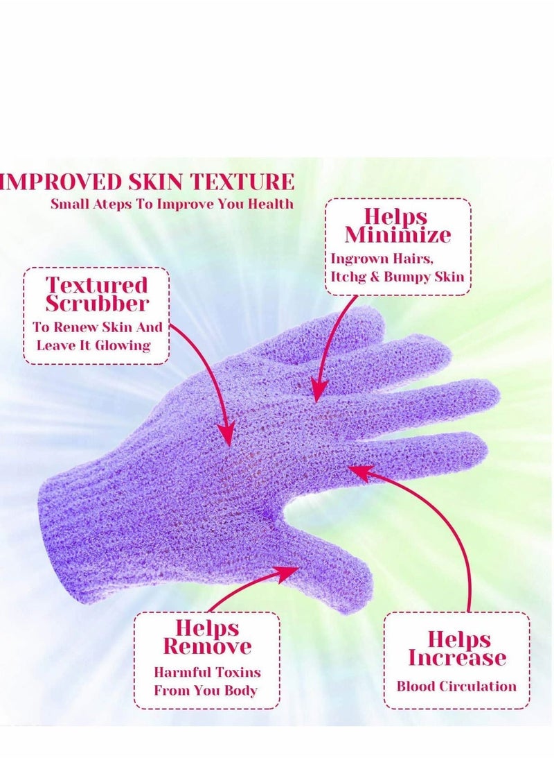 5 Pairs Exfoliating Gloves Premium Scrub Wash Mitt for Shower Spa Massage and Body Scrubs Spa Exfoliation Accessories For Men and Women