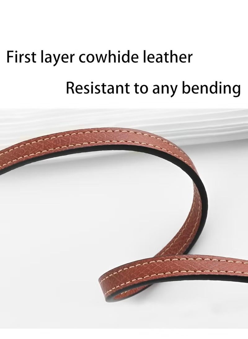 Genuine Leather Purse Straps - Adjustable Shoulder Strap for Mini Bags - Brown