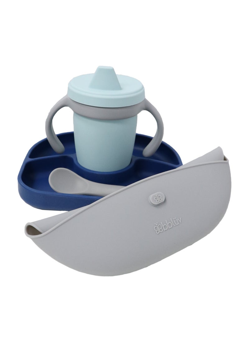 Silicone Feeding Set - Navy