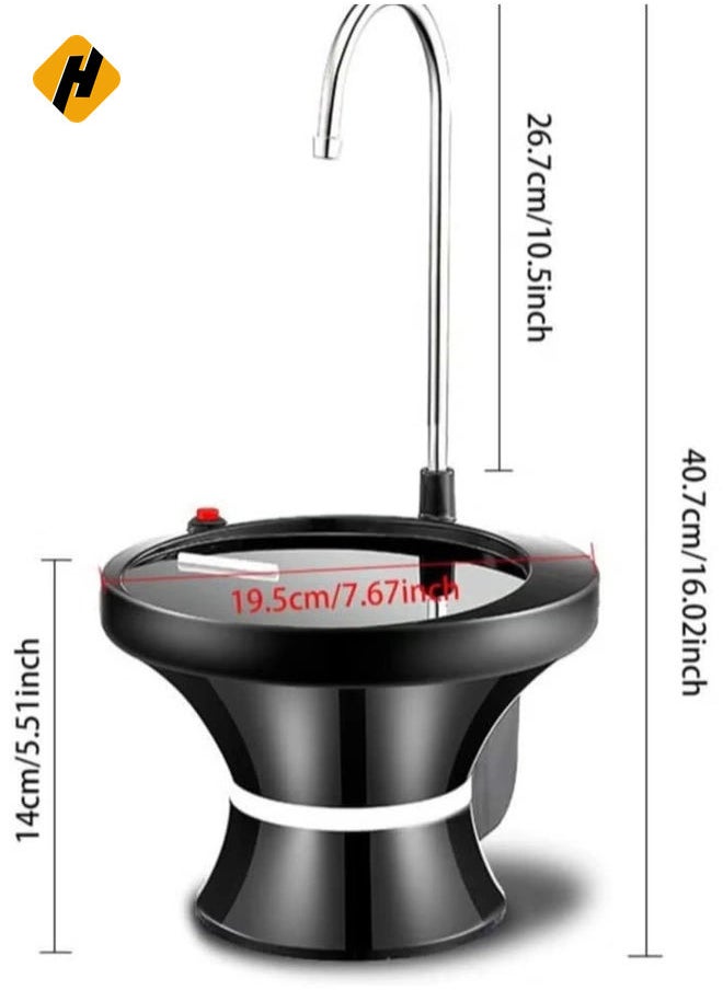 Water Jug Pump, USB Rechargeable Automatic Water Jug Dispenser, Portable Universal 5 Gallon Electric Drinking Water Bottle Pump with Stand for Home Office Outdoor Camping