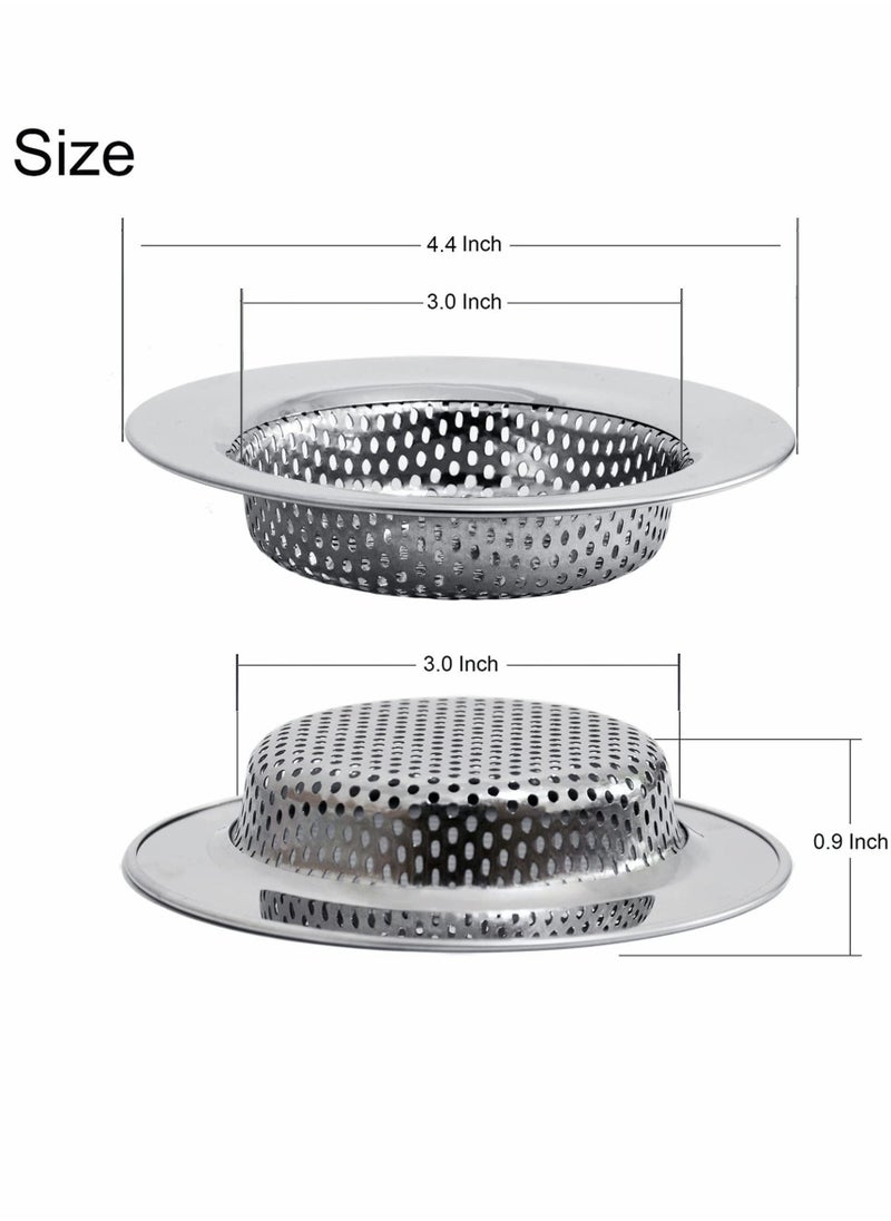 Kitchen Sink Strainer Stopper Kit, Anti Clogging Garbage Disposal Stopper, 4.5 Inch Stainless Steel Sink Drain Strainer - Sink Plug for Standard 3-1/2 Inch Kitchen Sinks 2 PCS