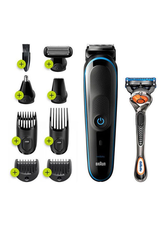 Mgk5280 - 9-In-1 Trimmer Trimmer - 7 Attachments + Gillette Fusion5 Proglide Razor Black - Blue