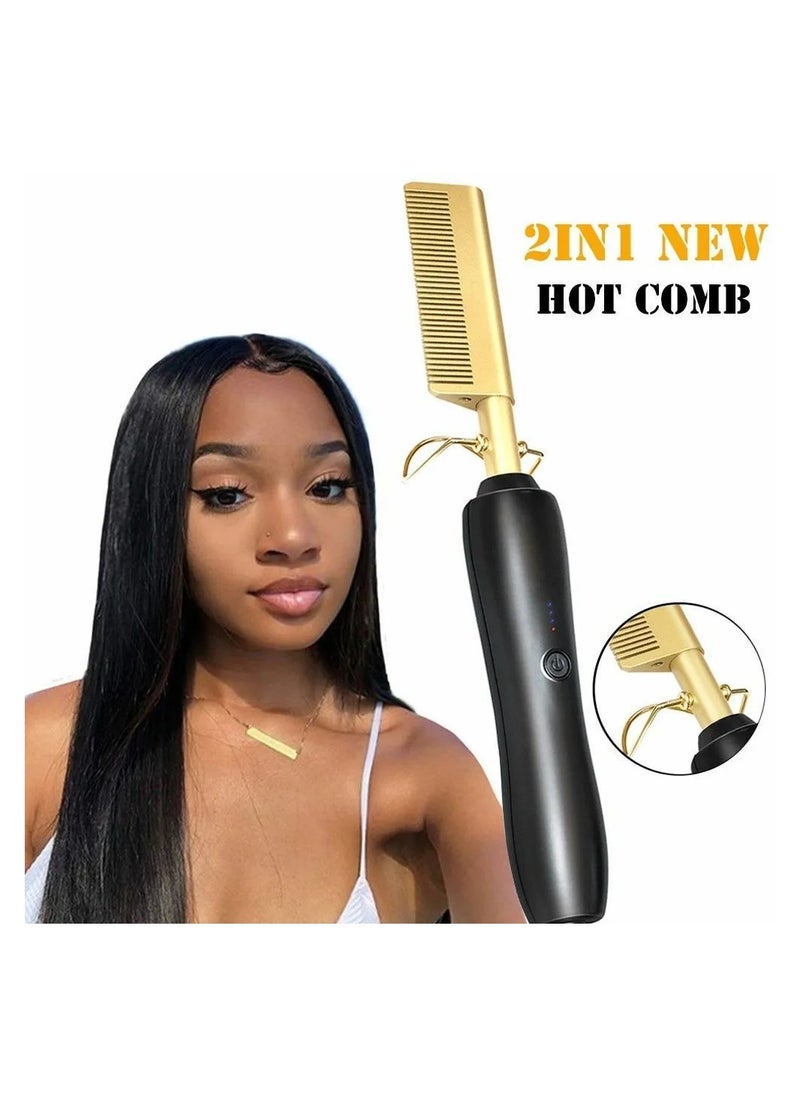 Multifunctional Straight Hair Curls Styling Hot Comb