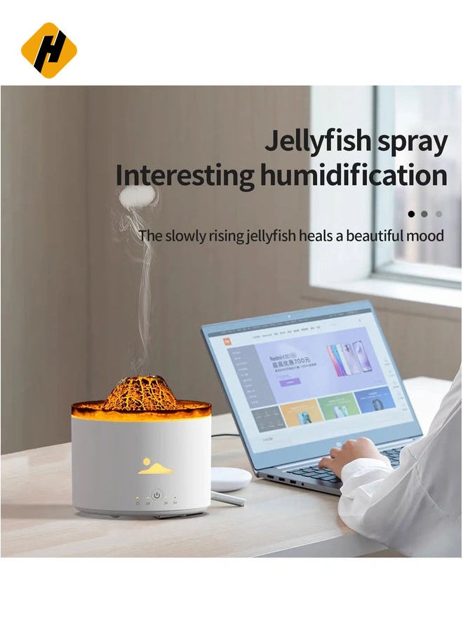 Large Capacity Volcanic Aroma Diffuser - Volcano Jellyfish Smoke Ring Humidifier with Remote Control