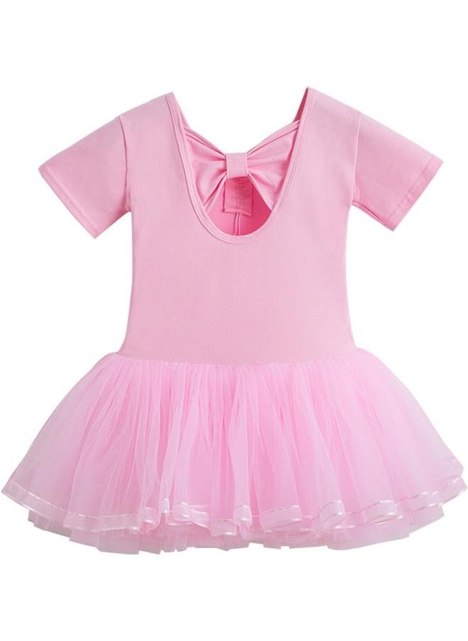 Short Sleeve Tutu Skirt Ballet Outfit Dress 110cm，Ballet Leotards for Girls Tutu Dresses Toddler Short Sleeve Ballet Skirt Ballerina Outfit