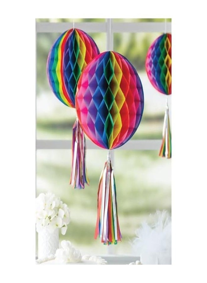 5-Pcs Honeycomb Ball with Tassel Multi Color (60cm x 30cm)