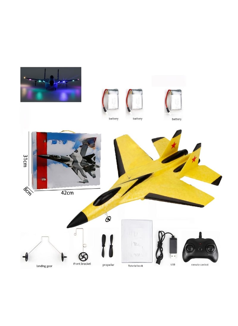 RC Remote Radio Control Drones Airplanes Yellow three Battery Toy Kids Gift