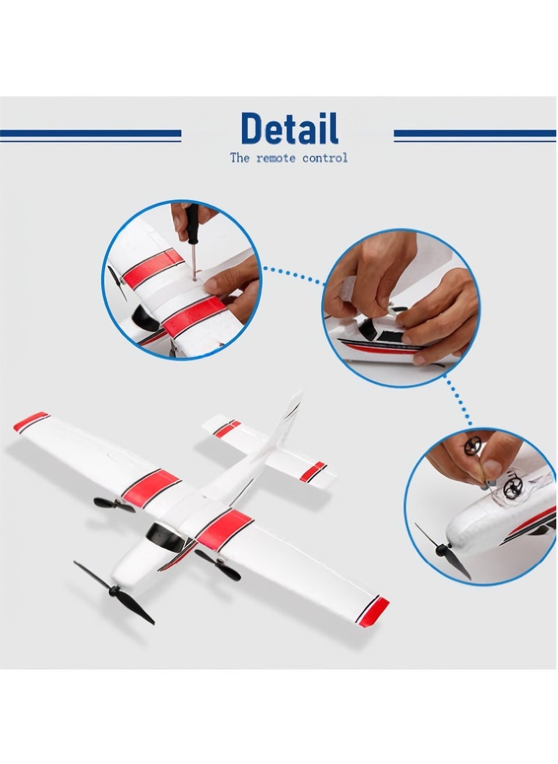 DIY RC Plane Toy, 2 Batteries Remote Control Airplane DIY Fixed Wing Aircraft