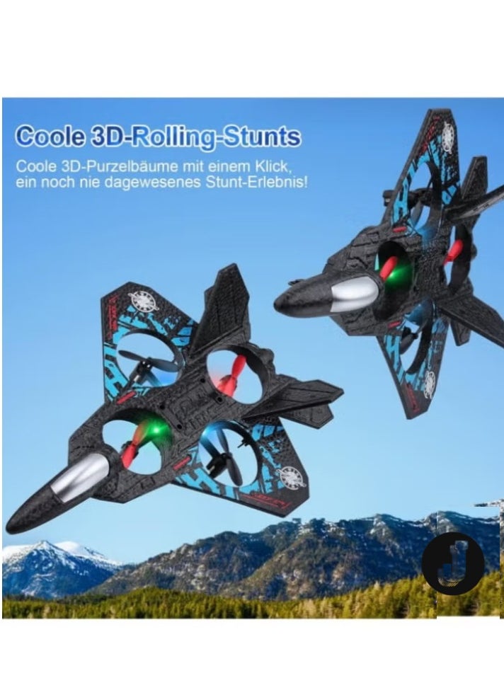 L0712 2.4GHz Remote-Controlled Floating Fighter RC Aeroplane with LED Lights – RTF for All Ages