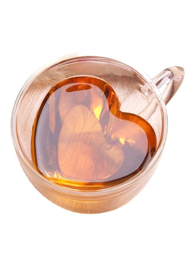 Heart Love Shaped Tea Cup Transparent 8.3x7.8x4centimeter