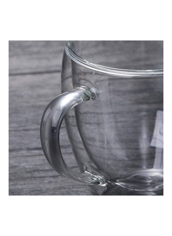 Set of 2 Double Walled Design Glass Cup With Handles multicolour 250mm