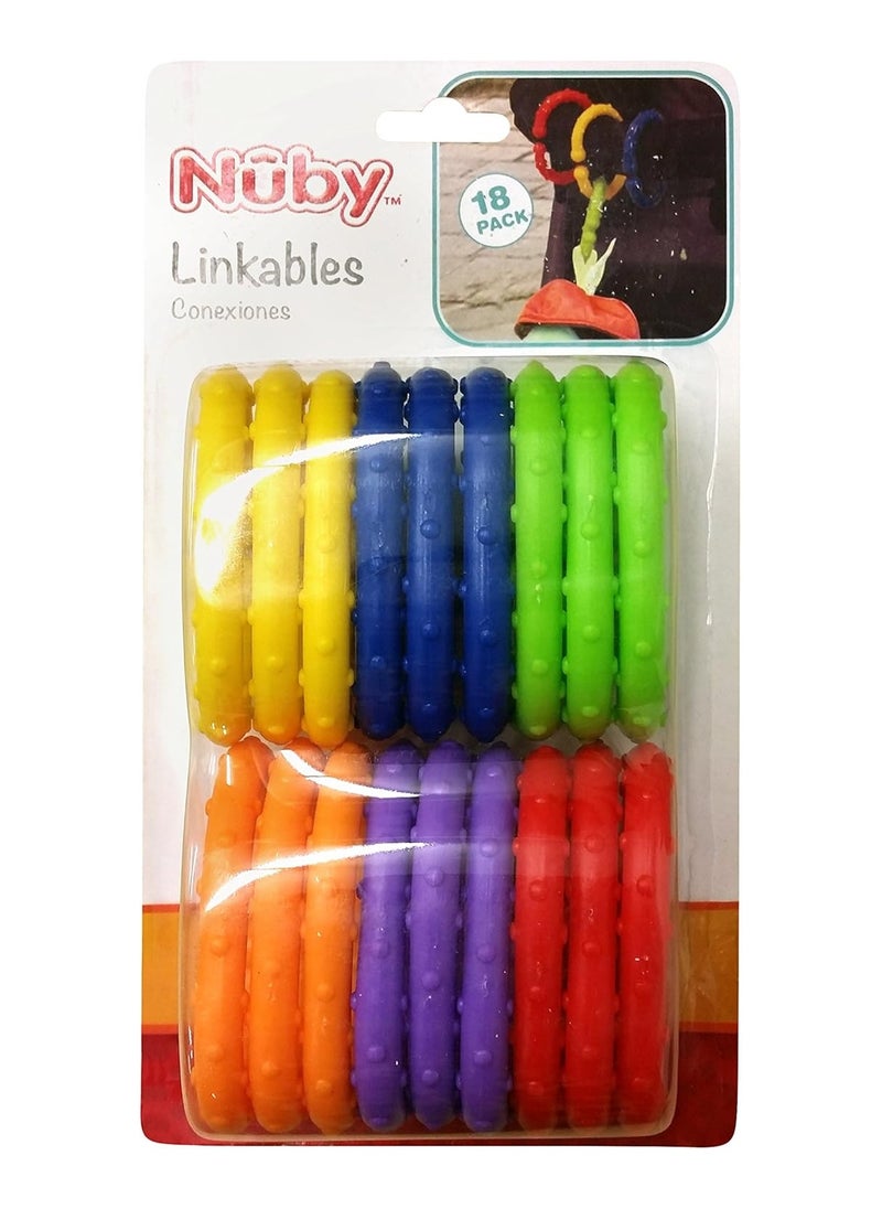 Nuby 18 Piece Linkables Baby Teething Toys