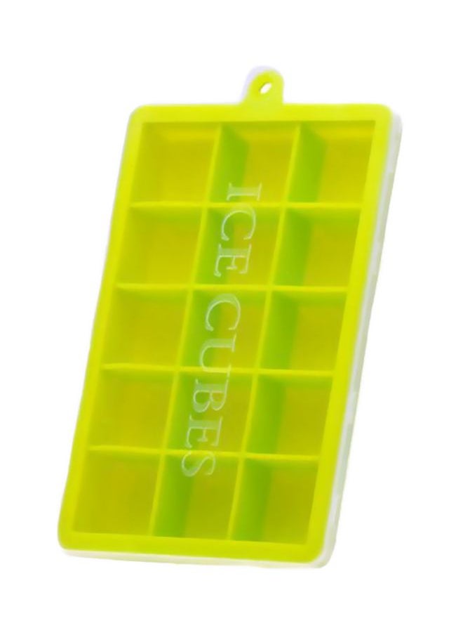 Silicone Ice Cube Trays With Lids Green/Clear 18x2.8x12.5centimeter