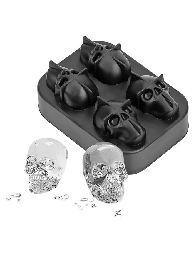 Skull Shape Ice Mold Black 3 x 4.3inch