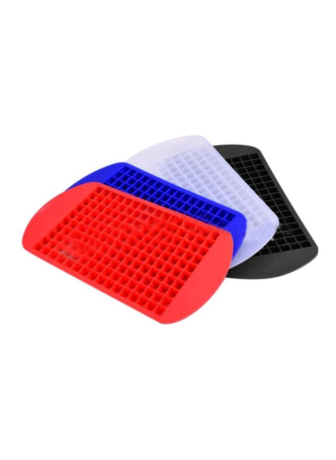 4-Piece Silicone Ice Cubes Mold Tray Red/Black/White 20.5x12x2.5cm