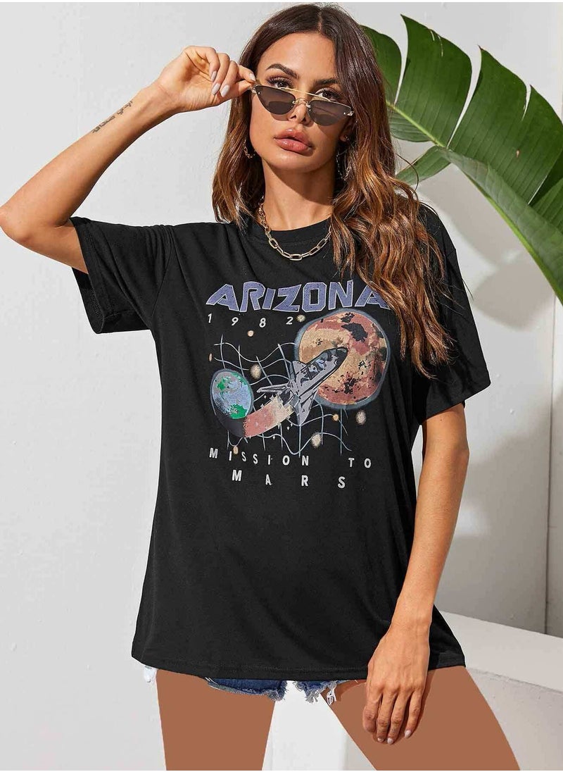 Letter Graphic Oversized Tee