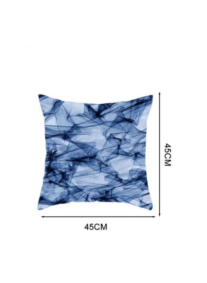 6 PCS Geometric Patttern Pillow Covers,Blue Ocean Decorative Cushion Covers For Sofa 45x45 Centimeter