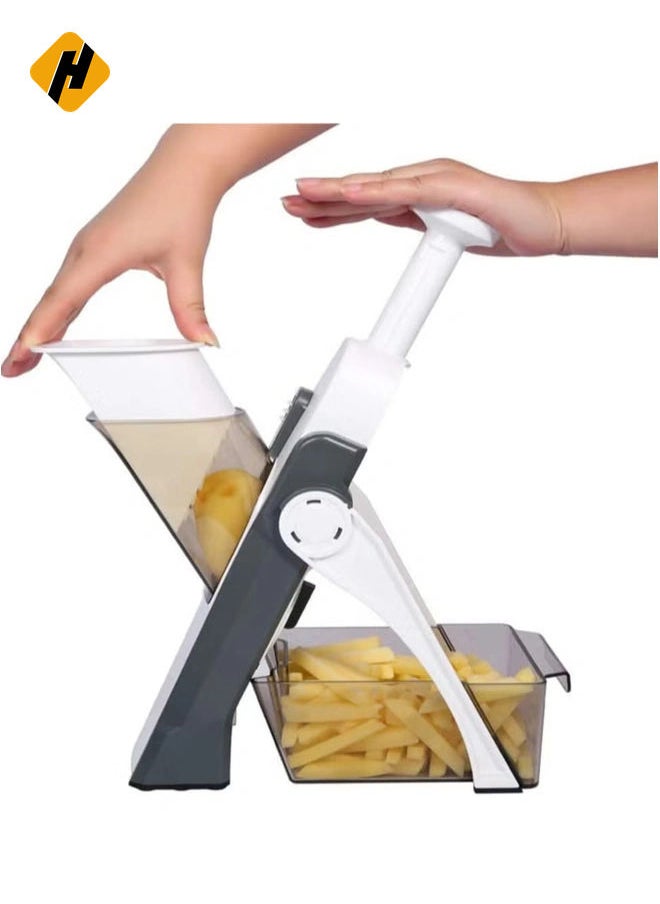 Vegetable Cutter Safe Mandoline Slicer TikTok Adjustable Chopper Multi purpose Food for Kitchen Gray, Lc-Vcutter-gy-060