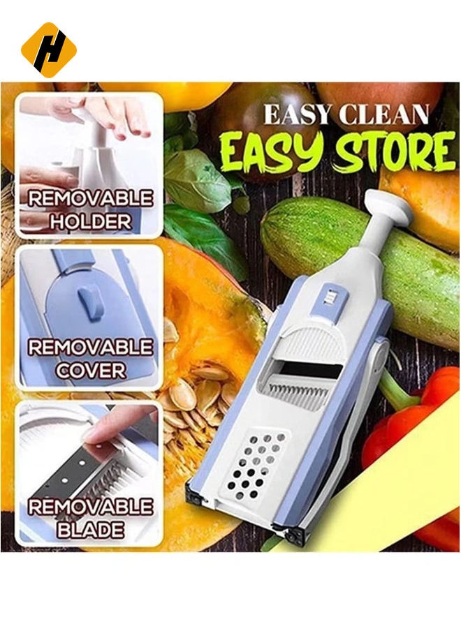 Vegetable Cutter Safe Mandoline Slicer TikTok Adjustable Chopper Multi purpose Food for Kitchen Gray, Lc-Vcutter-gy-060