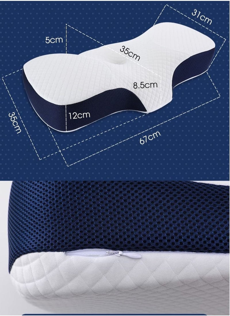 Advanced Memory Foam Pillow  Adjustable Ergonomic Cervical Pillow for Neck and Shoulder Support Pillow for Side Sleepers Polyester