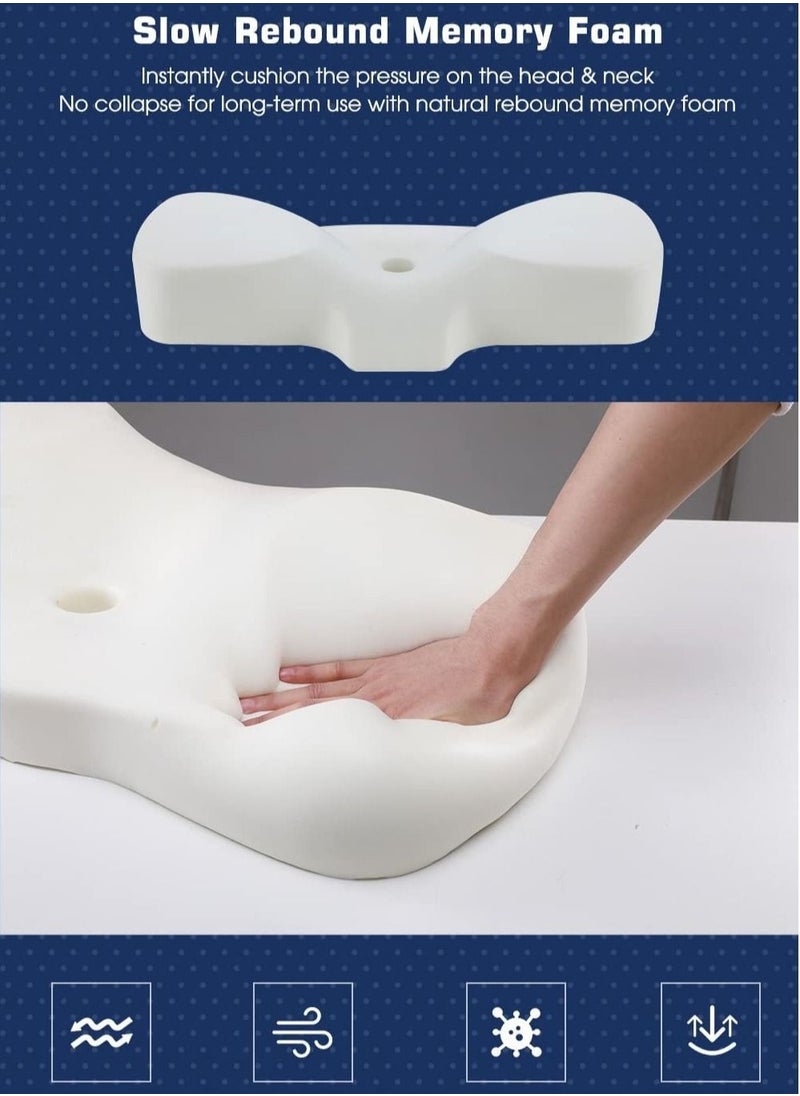 Advanced Memory Foam Pillow  Adjustable Ergonomic Cervical Pillow for Neck and Shoulder Support Pillow for Side Sleepers Polyester