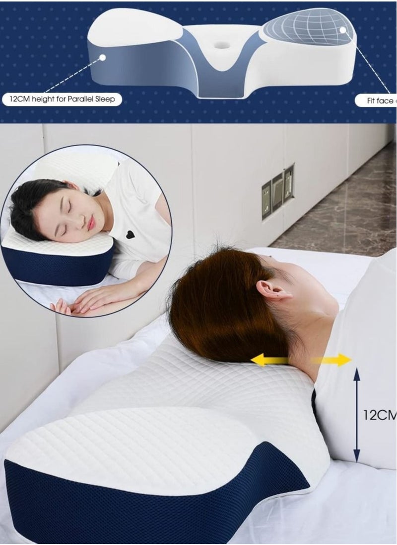 Advanced Memory Foam Pillow  Adjustable Ergonomic Cervical Pillow for Neck and Shoulder Support Pillow for Side Sleepers Polyester