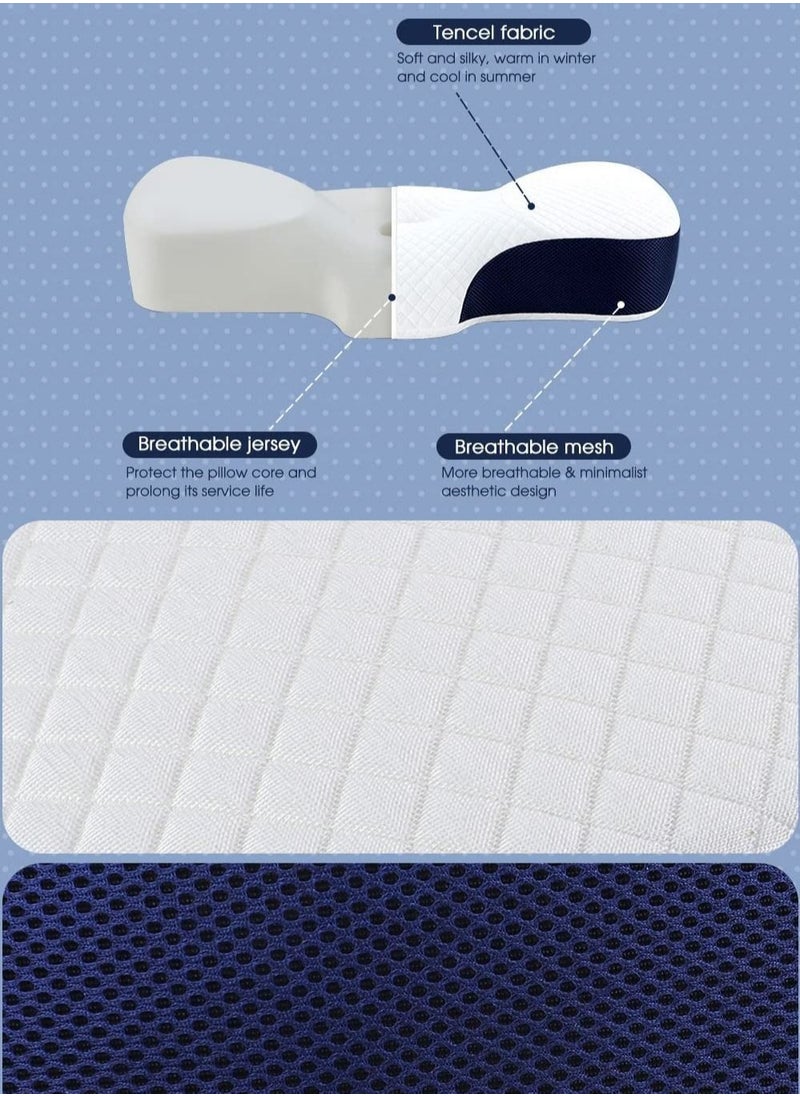 Advanced Memory Foam Pillow  Adjustable Ergonomic Cervical Pillow for Neck and Shoulder Support Pillow for Side Sleepers Polyester